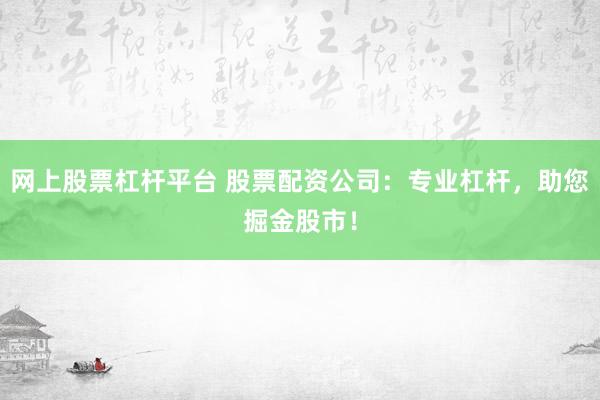 网上股票杠杆平台 股票配资公司：专业杠杆，助您掘金股市！