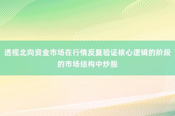 透视北向资金市场在行情反复验证核心逻辑的阶段的市场结构中炒股
