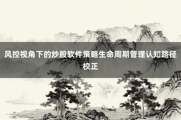 风控视角下的炒股软件策略生命周期管理认知路径校正
