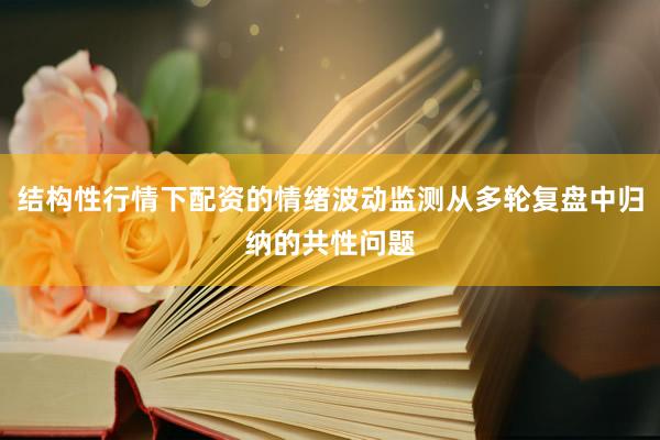结构性行情下配资的情绪波动监测从多轮复盘中归纳的共性问题