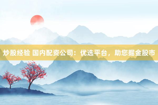 炒股经验 国内配资公司：优选平台，助您掘金股市