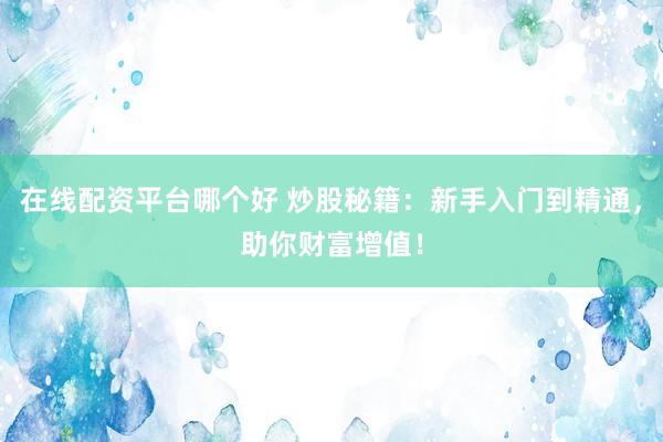 在线配资平台哪个好 炒股秘籍：新手入门到精通，助你财富增值！